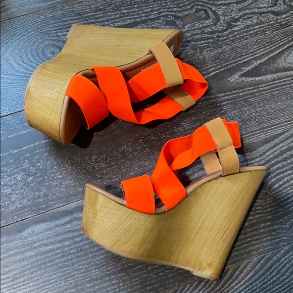 neon orange wedges